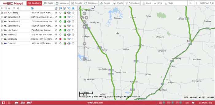 screenshot of WBC Fleet